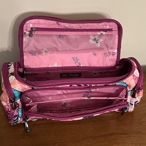 LUG Pink Azalea Floral Trolley Cosmetics Bag, NWOT - Picture 5 of 10